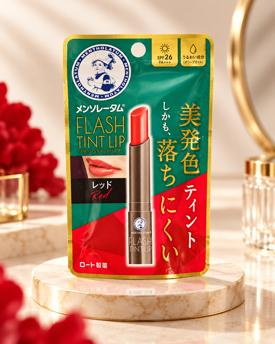 Mentholatum Flash Tint Lip – Red SPF26 PA+++ 2g