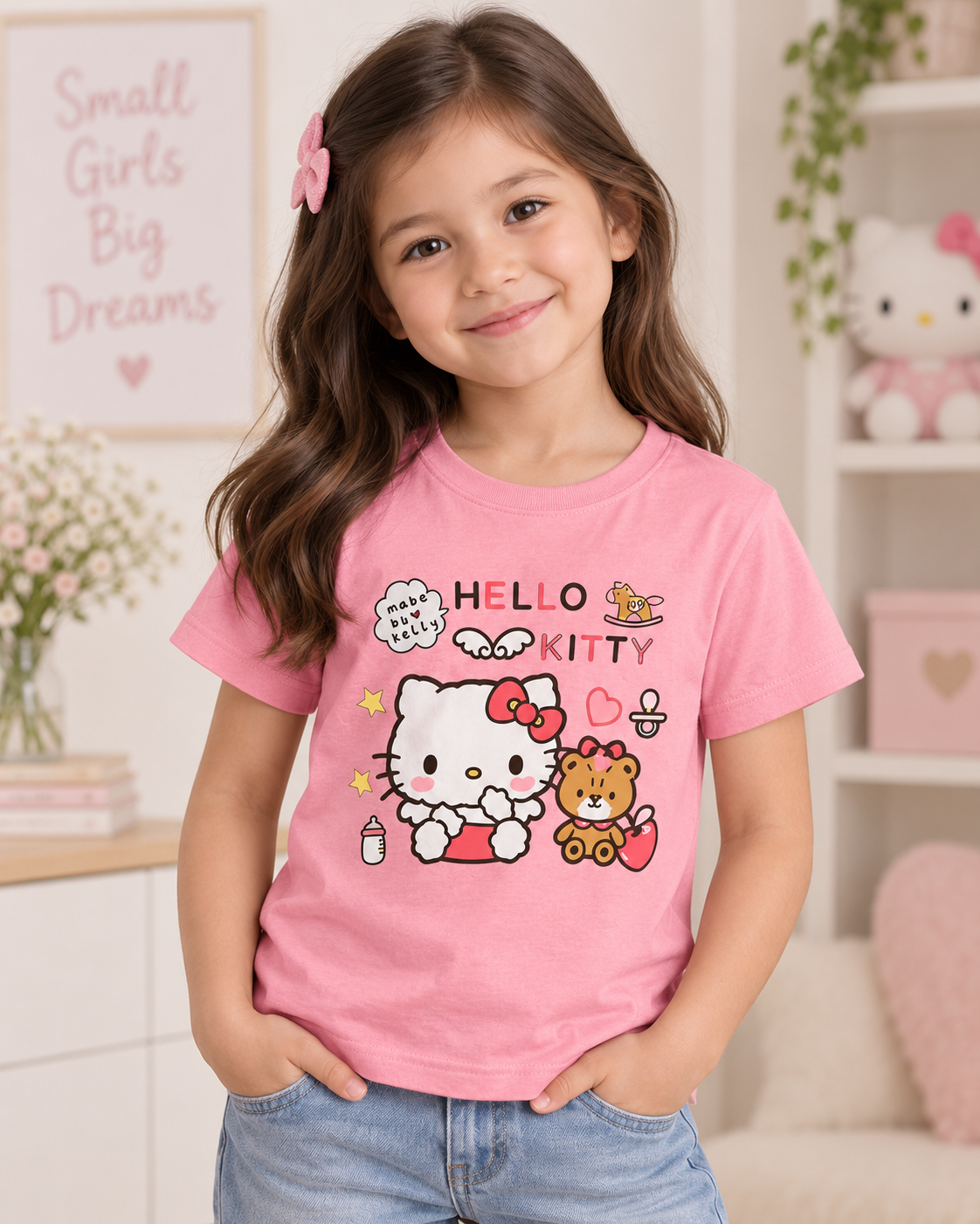 Hello Kitty Pink Graphic T-Shirt for Girls – Kids