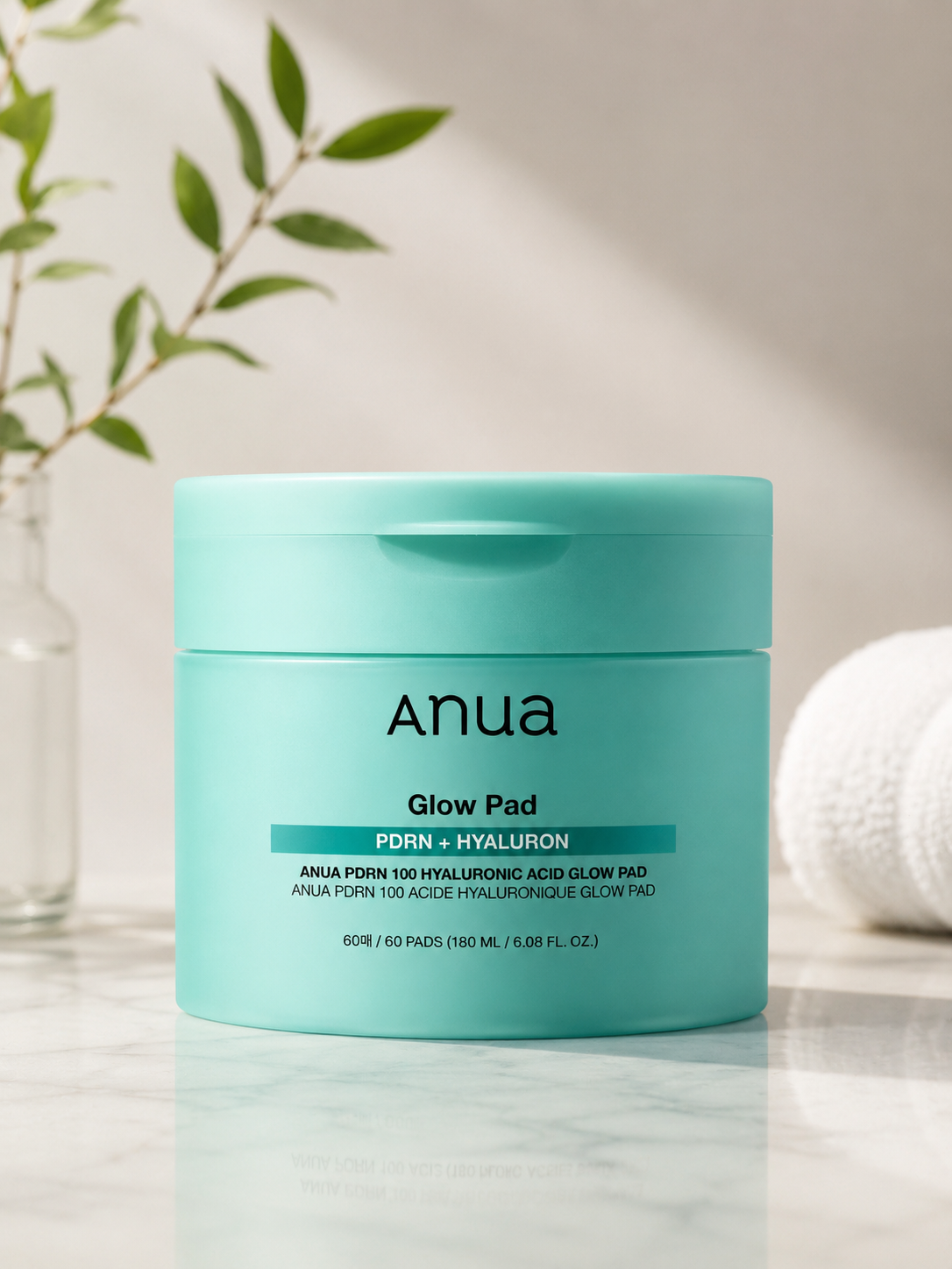 Anua PDRN 100 Hyaluronic Acid Glow Pad – Hydrating Toner Pads (60 Pads / 180ml)