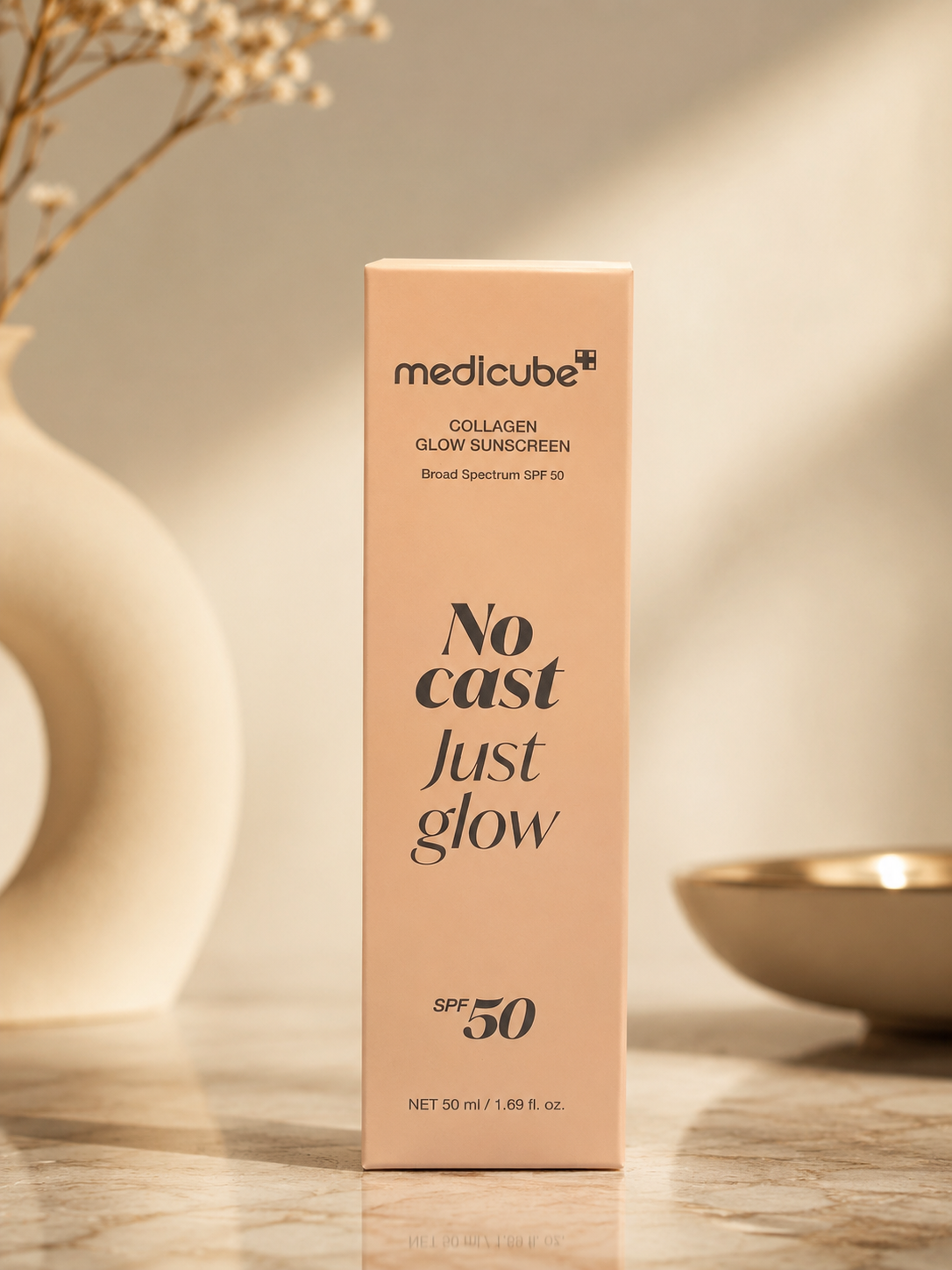 Medicube Collagen Glow Sunscreen SPF 50 PA++++ | Hydrating Daily Sunscreen | No White Cast | 50ml