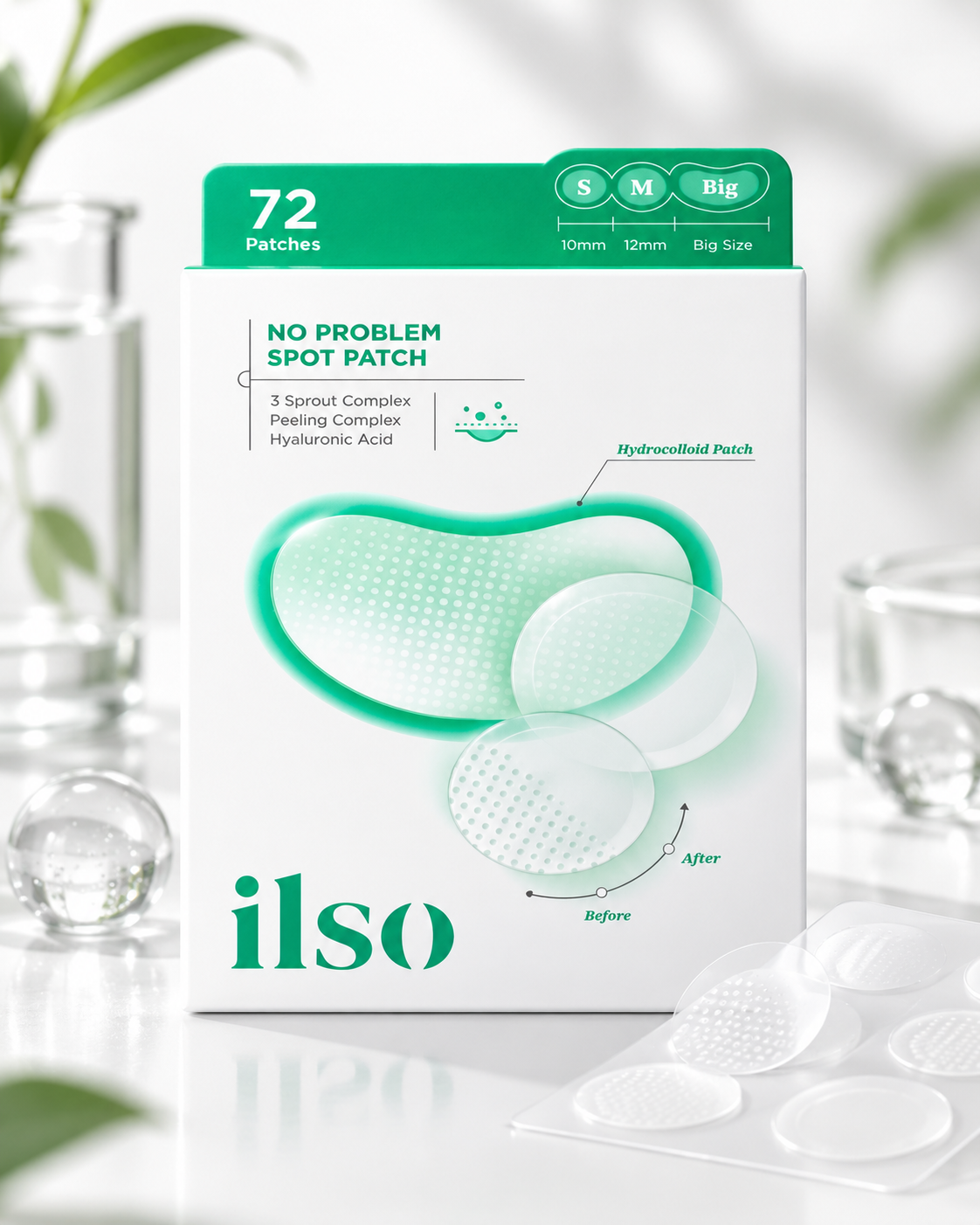 ilso No Problem Spot Patch – 72 Hydrocolloid Acne Patches