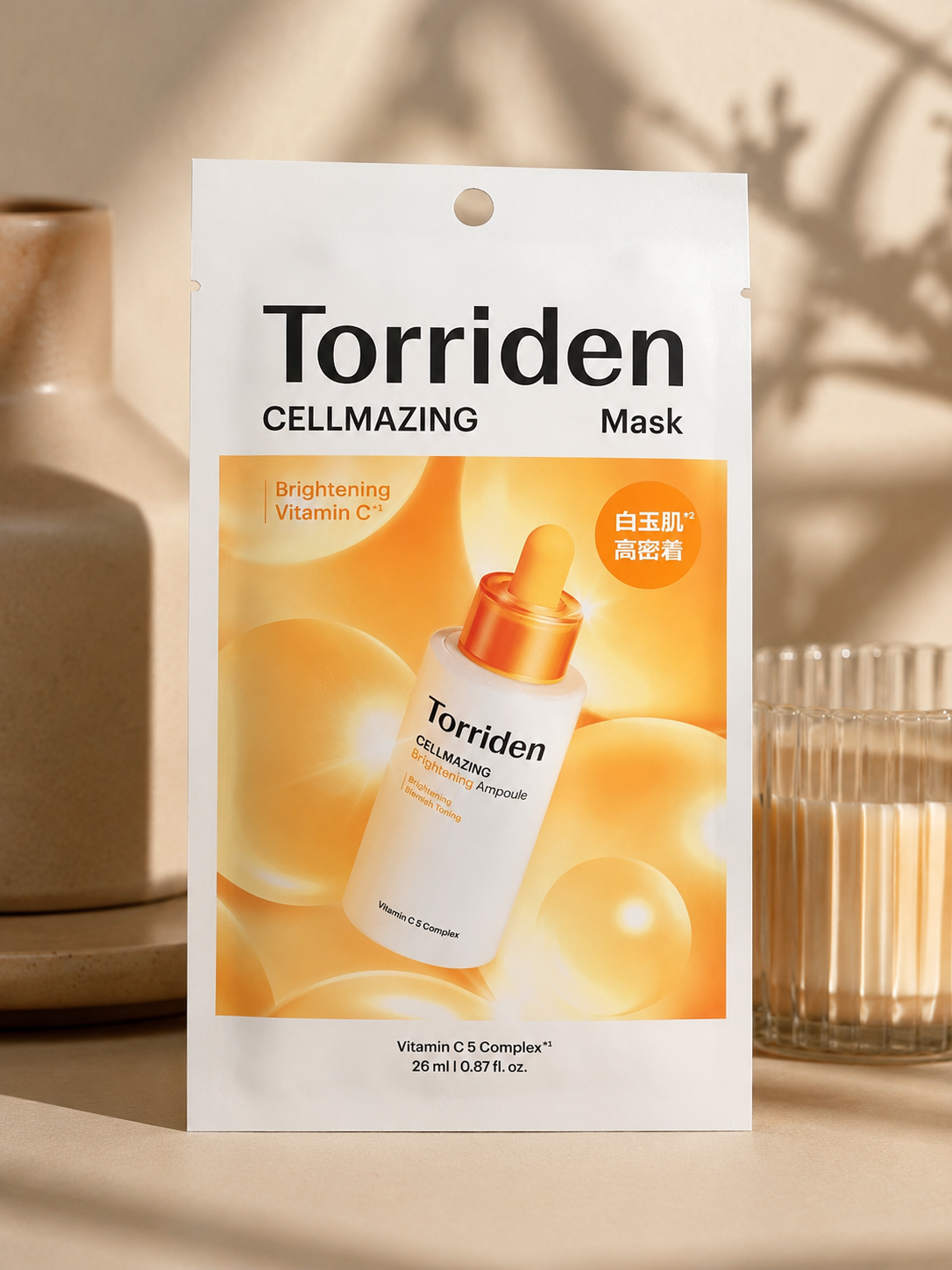 Torriden CELLMAZING Brightening Vitamin C Sheet Mask – Vitamin C5 Complex Brightening & Radiance Care (26ml)