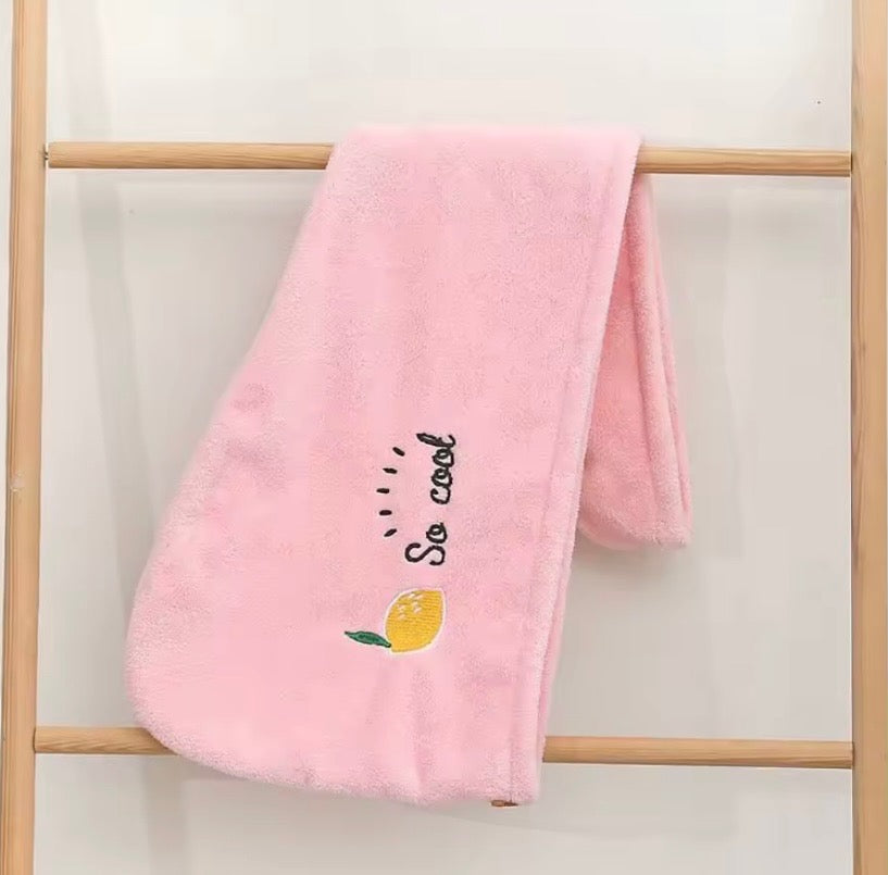 Embroidery Style Hair Drying Towel 1pc