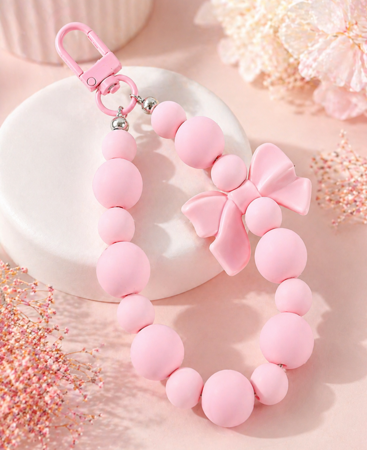 Pink Bow Keychain