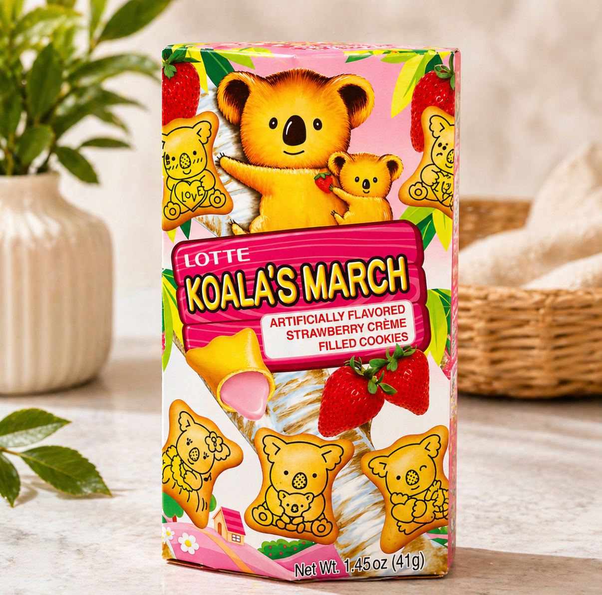 LOTTE Koala's March Strawberry Creme Filled Cookies