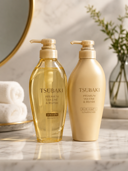 TSUBAKI Premium Volume & Repair Shampoo & Conditioner Set – Japanese Hair Care Duo (490ml + 490ml)