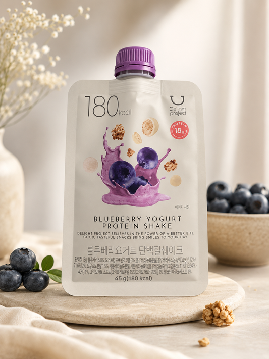 Blueberry Yogurt Protein Shake – 18g Protein | Healthy High-Protein Snack | Delight Project