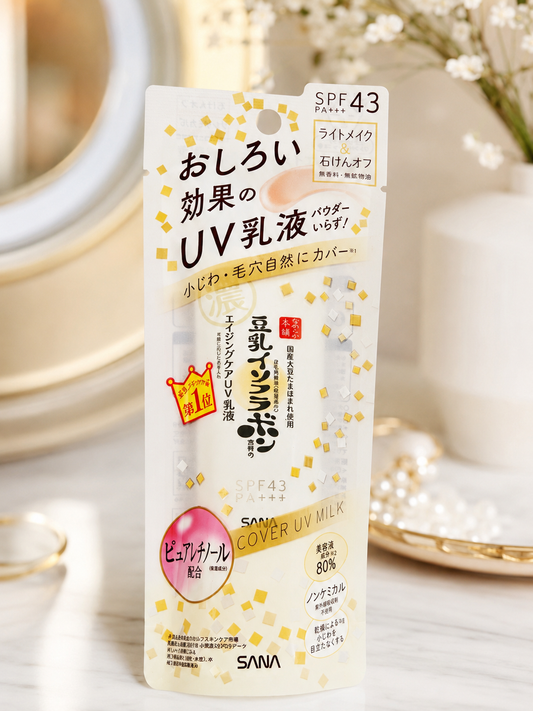 SANA Nameraka Honpo Cover UV Milk SPF43 PA+++