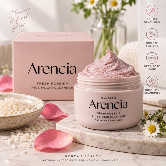 Arencia Fresh Rosehip Rice Mochi Cleanser – Rosehip + Chamomile – 120g / 4.23 oz