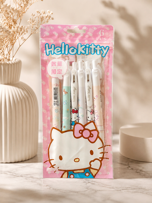 Hello Kitty 0.5mm Mechanical Pencil Set – 6 PCS | Cute Japanese Stationery
