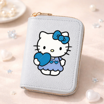 Hello Kitty Short Coin Purse with Card Slots Zipper Wallet