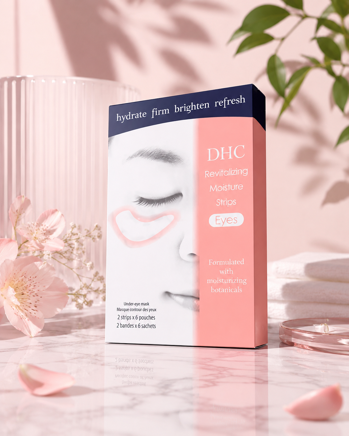 DHC Revitalizing Moisture Strips for Eyes – Brightening & Hydrating Eye Treatment (6 Applications)