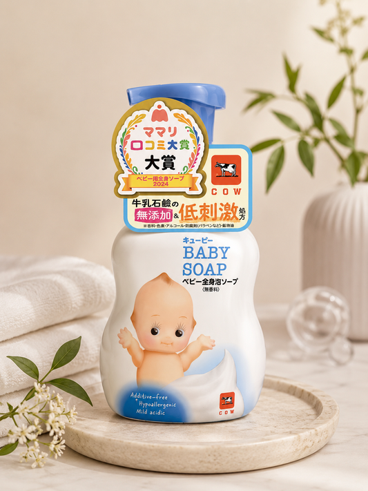 COW Baby Soap Fragrance-Free Full Body Wash for Babies – Hypoallergenic & Gentle Formula (350ml)