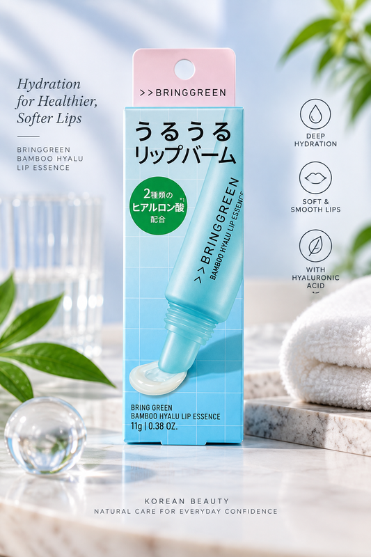 BRINGGREEN Bamboo Hyalu Lip Essence – Hydrating Lip Balm – 11g / 0.38 oz