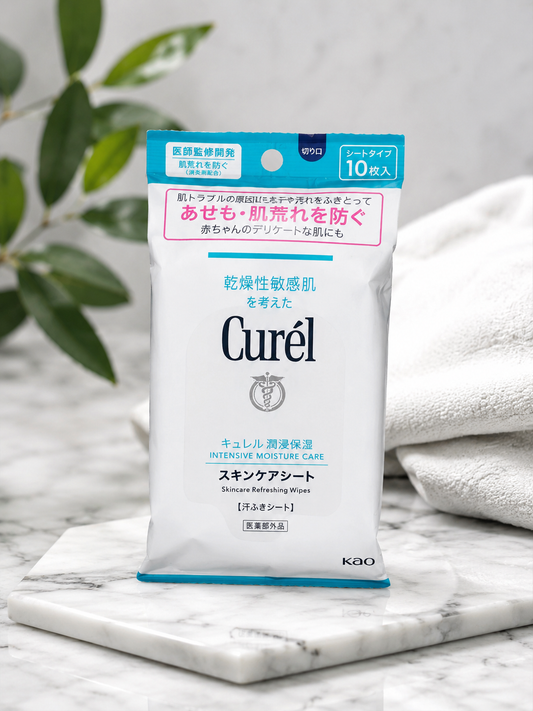Curél Intensive Moisture Care Skincare Refreshing Wipes (10 Sheets)