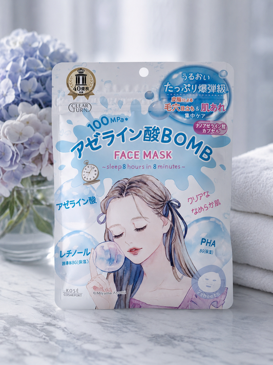 KOSÉ Clear Turn Azelaic Acid BOMB Face Mask – 7 Sheets