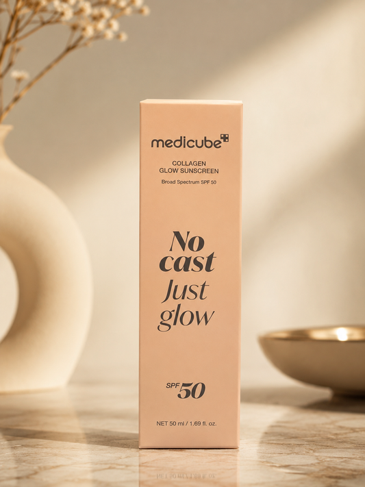 Medicube Collagen Glow Sunscreen SPF 50 PA++++ | Hydrating Daily Sunscreen | No White Cast | 50ml