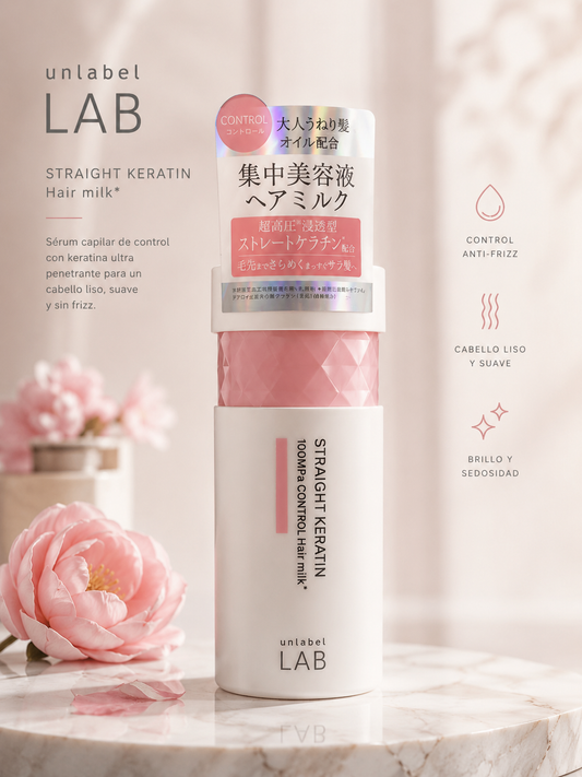 Unlabel LAB Straight Keratin Hair Milk Control – Anti-Frizz Hair Treatment (100MPa Technology)