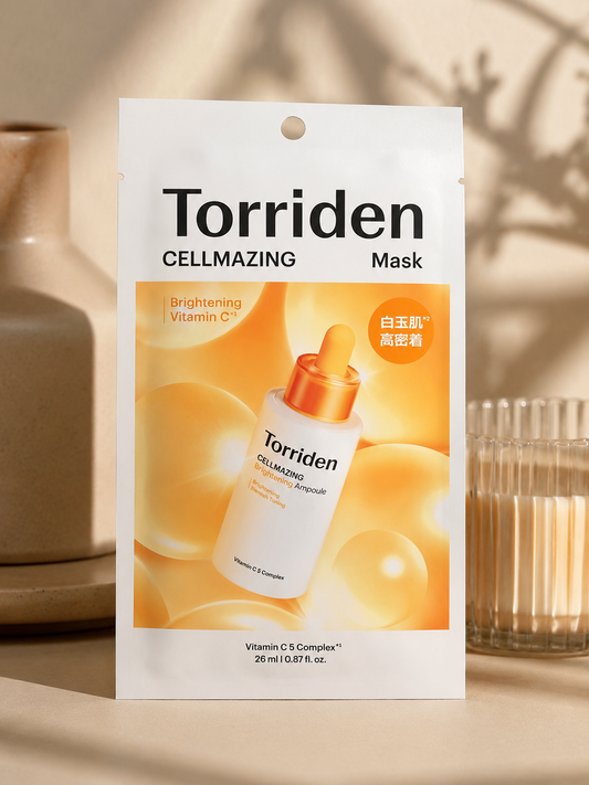 Torriden CELLMAZING Brightening Vitamin C Sheet Mask – Vitamin C5 Complex Brightening & Radiance Care (26ml)