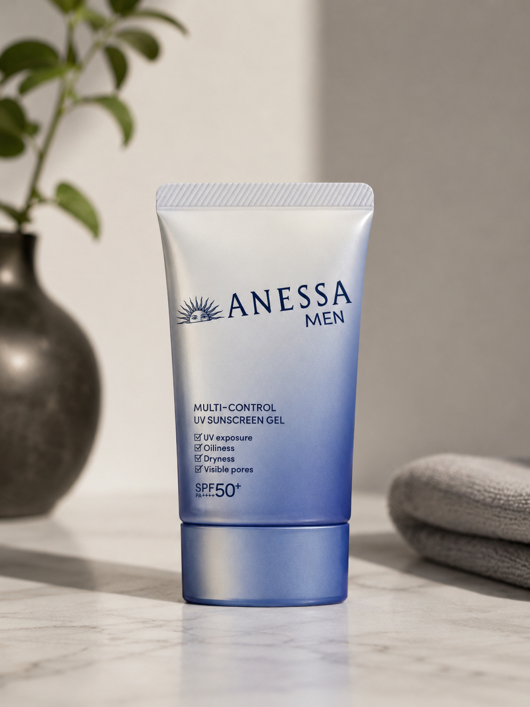 ANESSA MEN Multi-Control UV Sunscreen Gel SPF50+ PA++++ – Oil Control & Hydrating Sunscreen for Men 40g