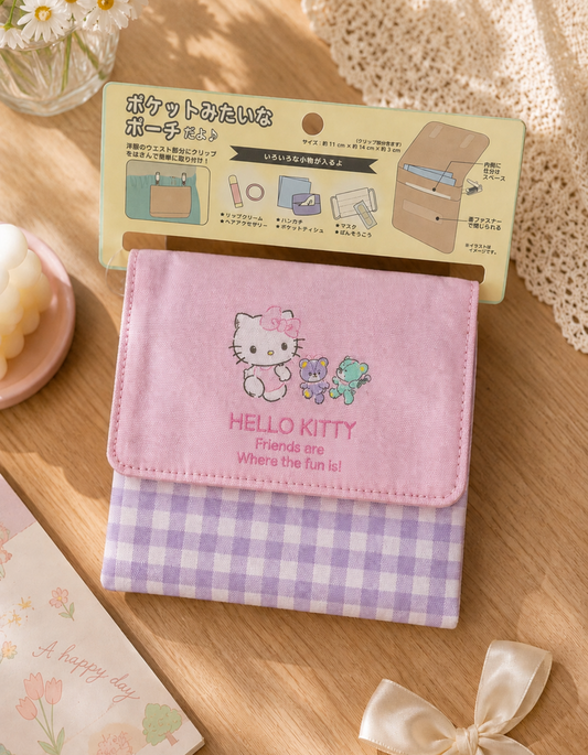 Hello Kitty Pocket Clip Pouch – Portable Waist & Bag Organizer Pouch