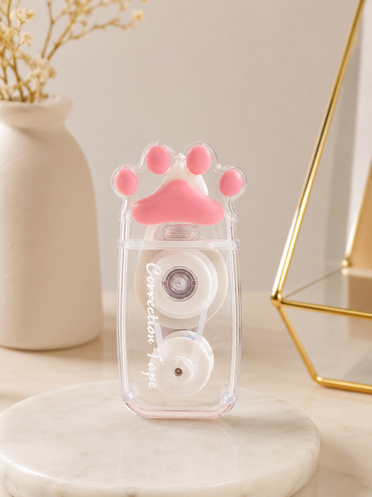 Cat Paw Correction Tape – Cute Kawaii White-Out Roller | Pink Paw Design
