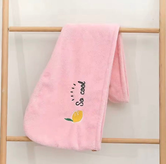 Embroidery Style Hair Drying Towel 1pc