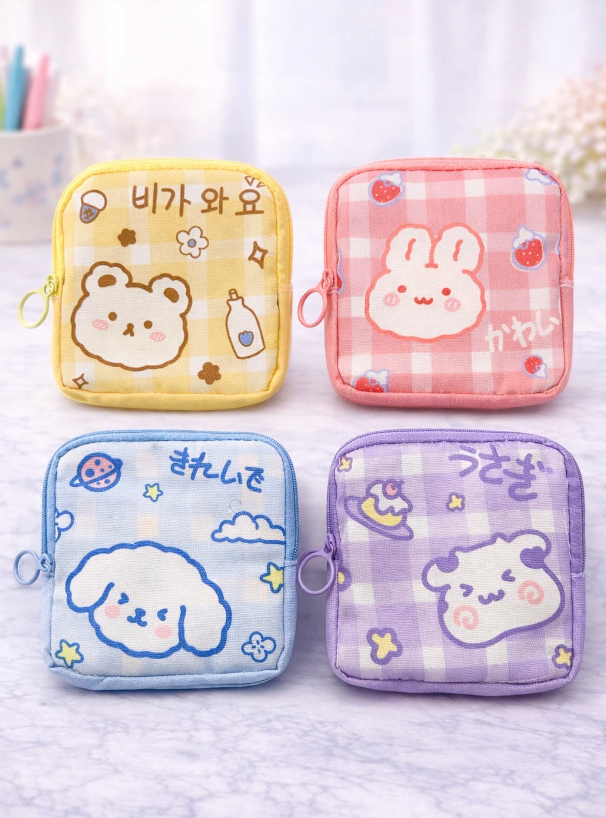 Cute Cartoon Sanitary Napkin Pouch -  1 Pc