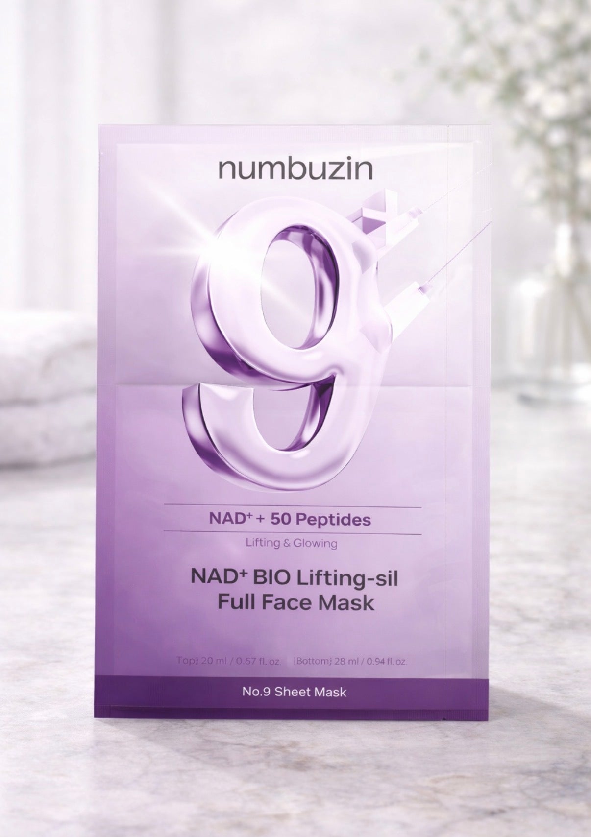 NUMBUZIN No.9 NAD BIO Lifting Full Cover Facial Mask - 1 Box (4 Sheets)