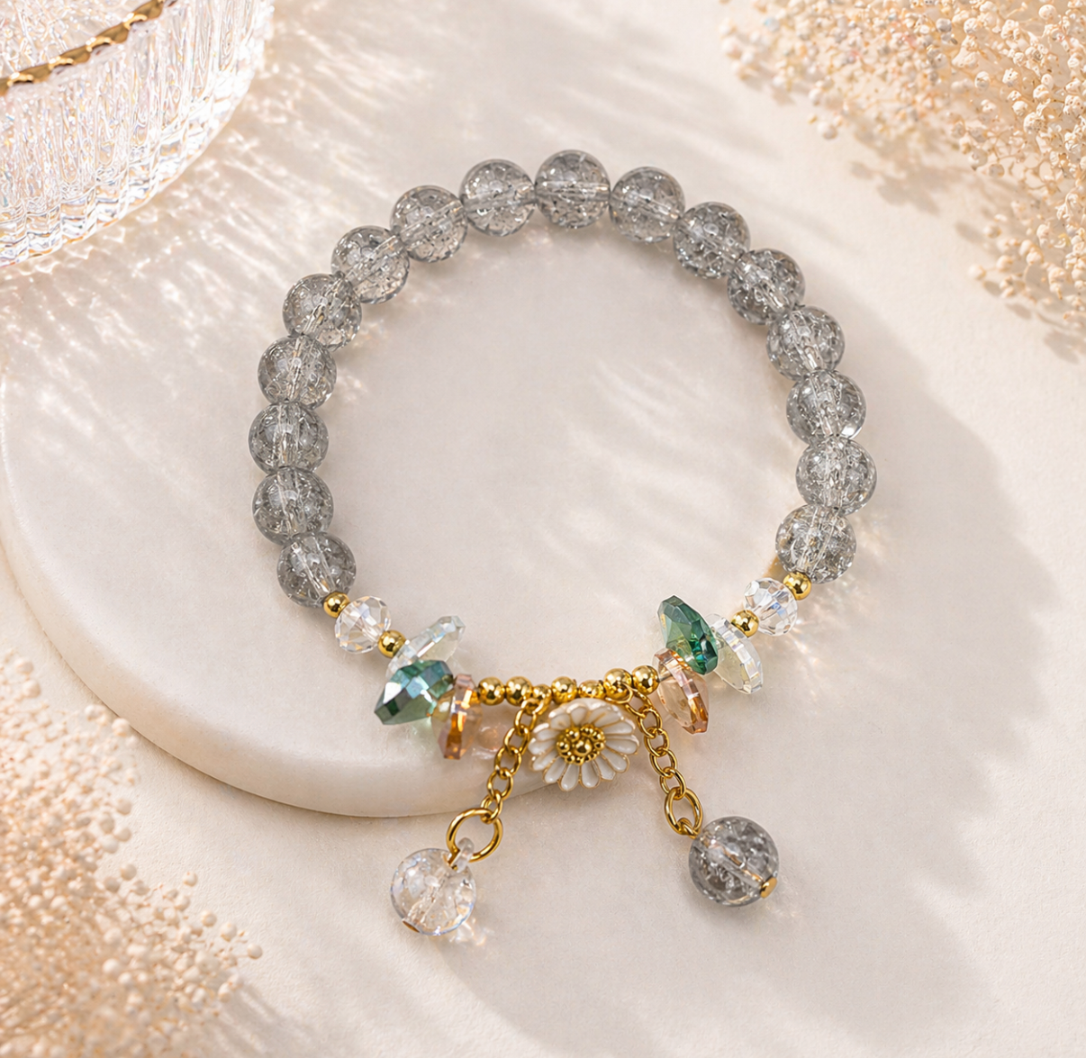 Colorful Crystal Beaded Bracelet 1pc
