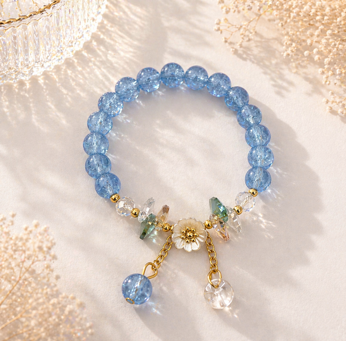 Colorful Crystal Beaded Bracelet 1pc