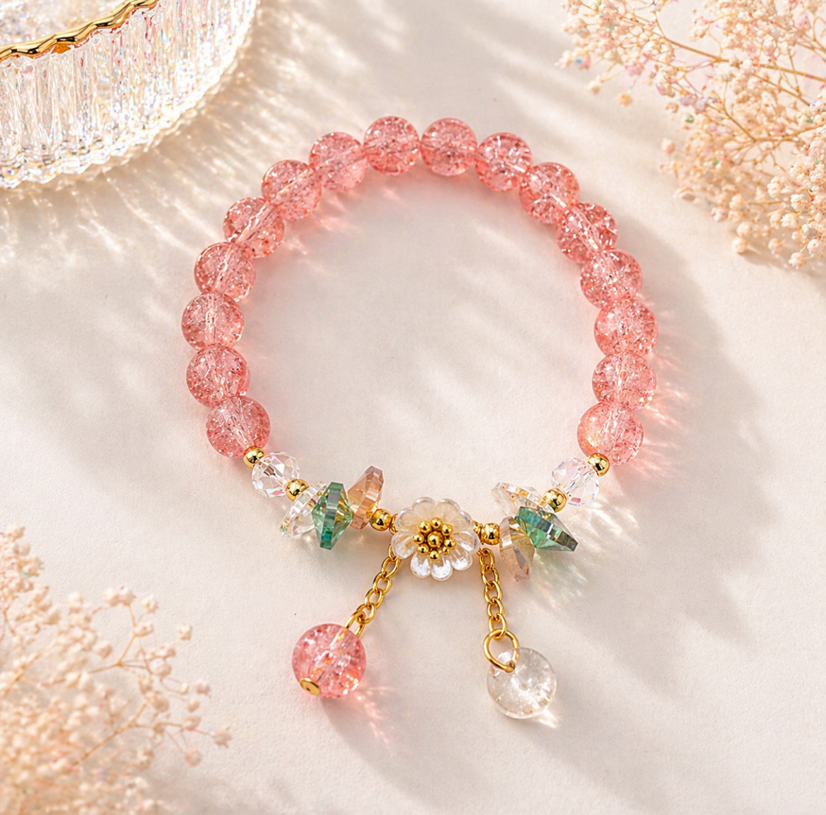 Colorful Crystal Beaded Bracelet 1pc