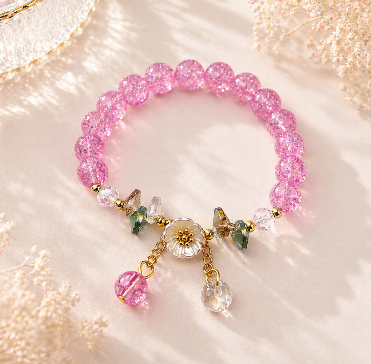 Colorful Crystal Beaded Bracelet 1pc