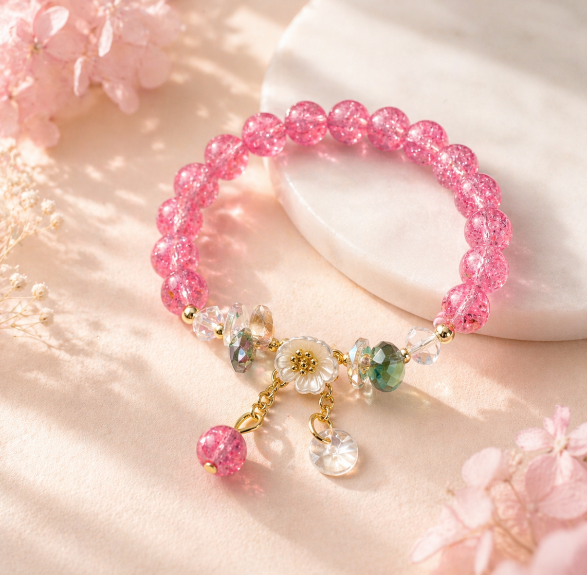 Colorful Crystal Beaded Bracelet 1pc