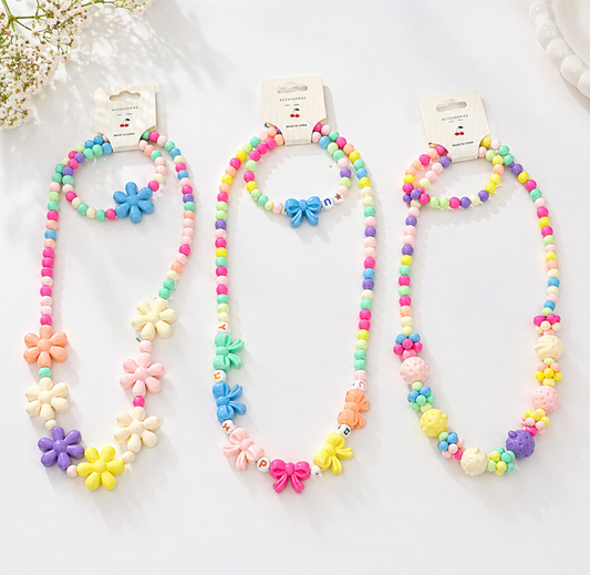 Candy Color beads Necklace and Bracelet Set Kids (1pc)