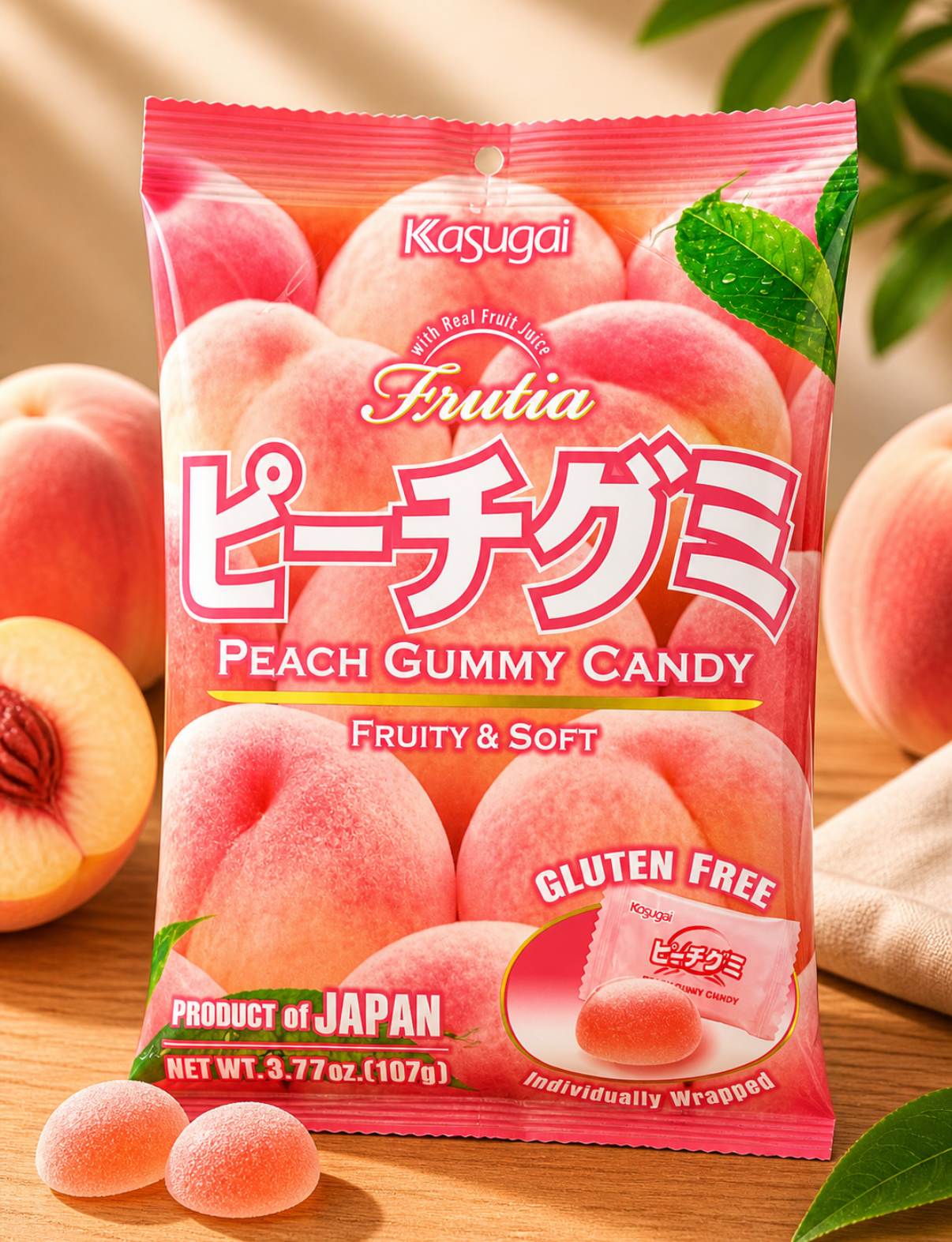 KASUGAI Frutia Peach Gummy Candy