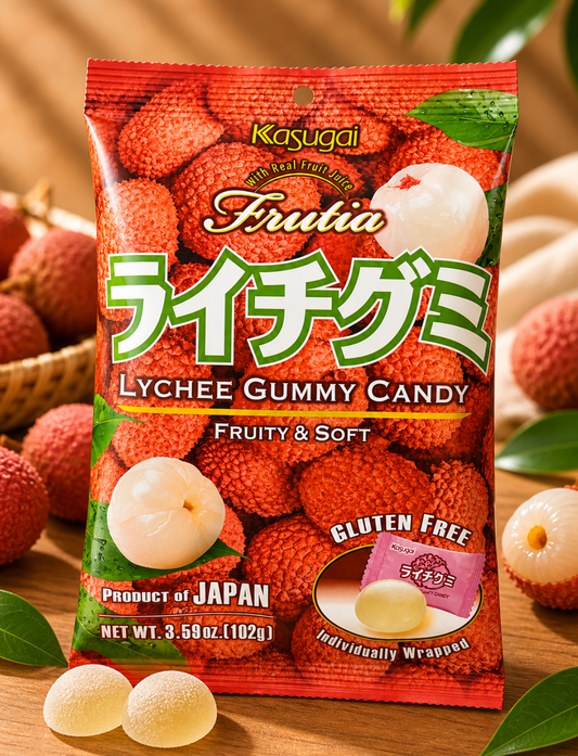 KASUGAI Frutia Lychee Gummy Candy